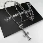 CH Cross and Babyfat Charm With Tiny E Chalk Chain