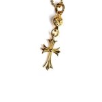 Chrome Hearts 22K Gold Cross With One Gold Ball Charm