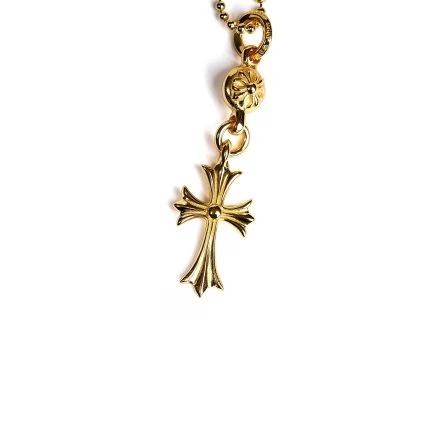Chrome Hearts 22K Gold Cross With One Gold Ball Charm