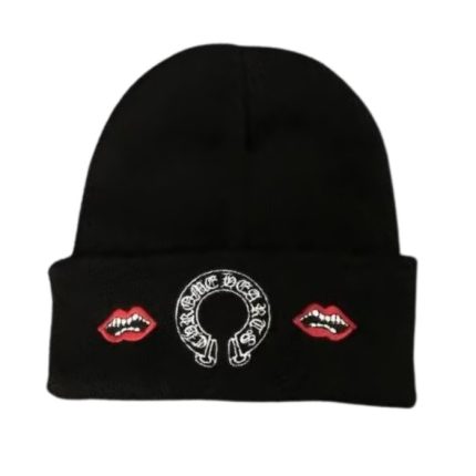 Chrome Hearts Beanie Red Lip Black