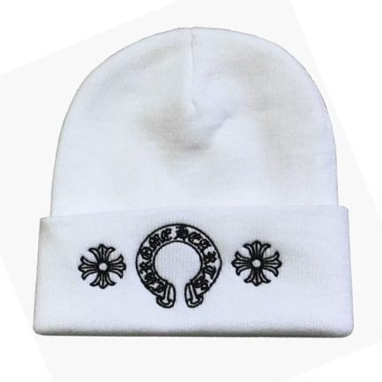 Chrome Hearts Beanie Three Flowers White