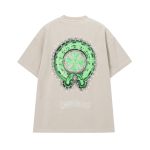 Chrome Hearts Beige Green Cross Graphic T-Shirt