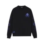 Chrome Hearts Black Blue Cross Cemetery Crewneck Sweatshirt