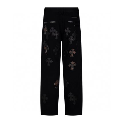 Chrome Hearts Black Brown Cross Patch Jeans