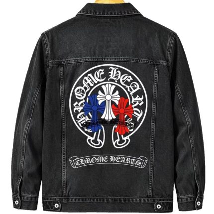Chrome Hearts Black Cross Logo Denim Jacket
