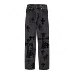 Chrome Hearts Black Denim Cross Patch Jeans