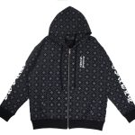 Chrome Hearts Black Floral Cross Zip Hoodie