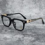 Chrome Hearts Black Gold Cross Hinge Glasses
