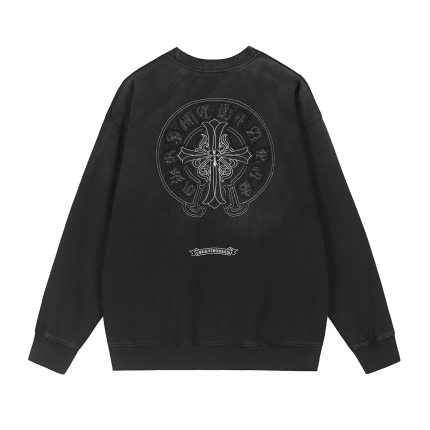 Chrome Hearts Black Gothic Cross Crewneck Sweatshirt
