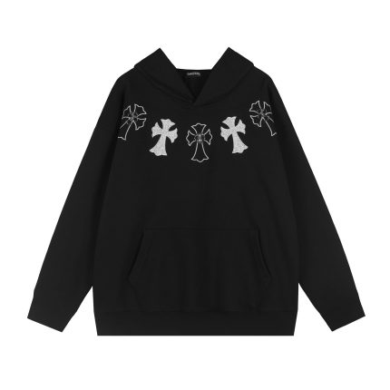 Chrome Hearts Black Gothic Cross Pullover Hoodie