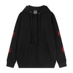 Chrome Hearts Black Gothic Horseshoe Cross Hoodie