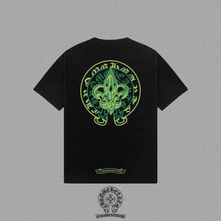 Chrome Hearts Black Green Fleur-De-Lis Graphic T-Shirt