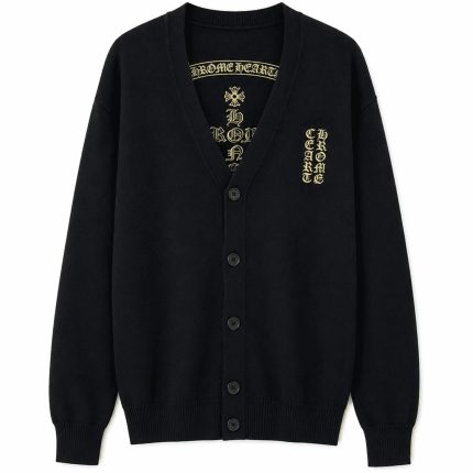 Chrome Hearts Black Logo Knit Cardigan