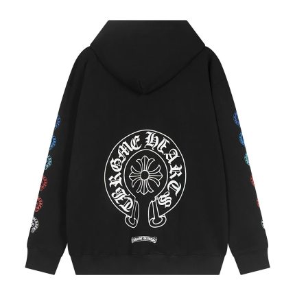 Chrome Hearts Black Multi Color Horseshoe Zip Up Hoodie