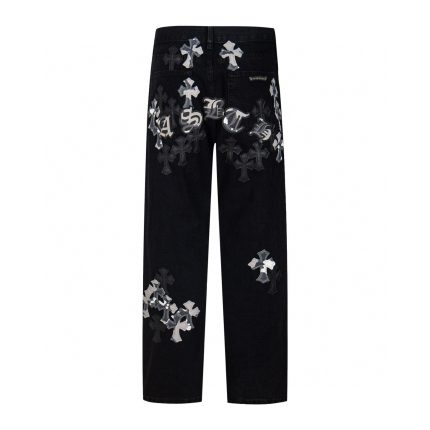 Chrome Hearts Black Multi Cross Patch Jeans
