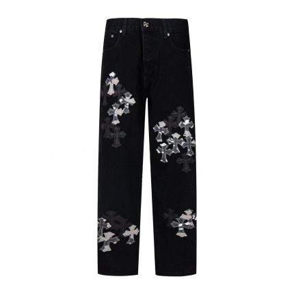 Chrome Hearts Black Multi Cross Patch Jeans