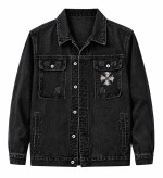 Chrome Hearts Black Orange Cross Denim Jacket