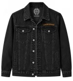 Chrome Hearts Black Orange Logo Denim Jacket