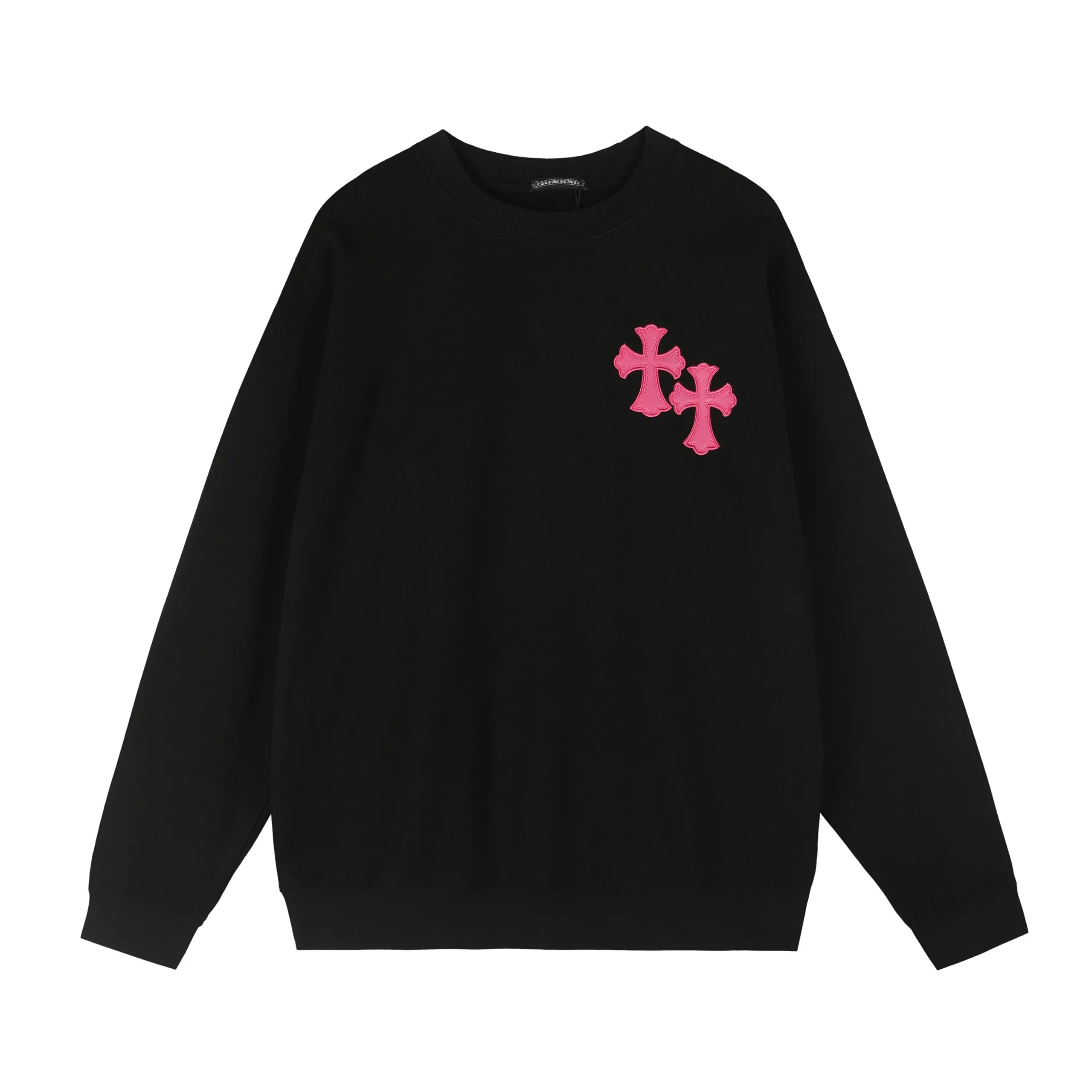 Chrome Hearts Black Pink Horseshoe Cross Crewneck Sweatshirt Chrome Hearts Black Pink Horseshoe Cross Crewneck Sweatshirt