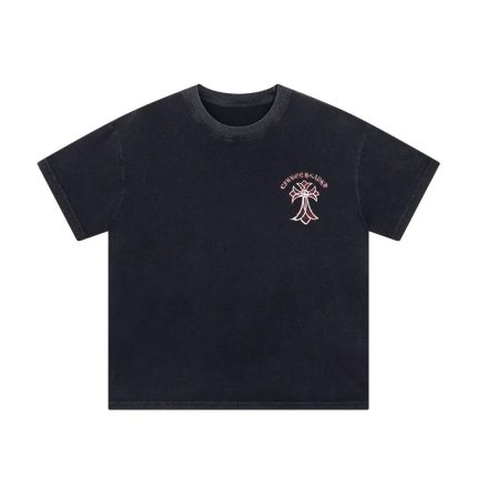 Chrome Hearts Black Red Cross Graphic T-Shirt