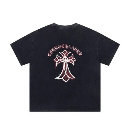 Chrome Hearts Black Red Cross Graphic T-Shirt