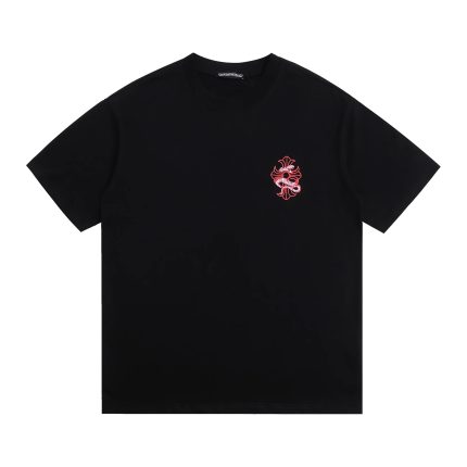 Chrome Hearts Black Red Snake Horseshoe Graphic T-Shirt