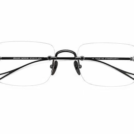 Chrome Hearts Black Rimeless Slim Glasses