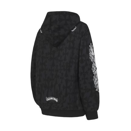 Chrome Hearts Black Shadow Cross Scroll Zip Hoodie