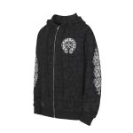 Chrome Hearts Black Shadow Cross Scroll Zip Hoodie
