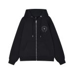 Chrome Hearts Black Tonal Horseshoe Cross Zip-Up Hoodie