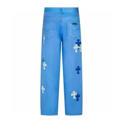 Chrome Hearts Blue Contrast Cross Patch Jeans