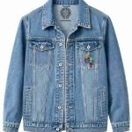 Chrome Hearts Blue Cross Floral Denim Jacket