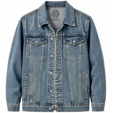 Chrome Hearts Blue Cross Graphic Denim Jacket