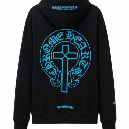 Chrome Hearts Blue Cross Horseshoe Pullover Hoodie