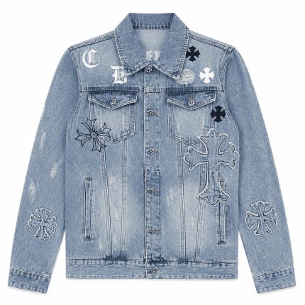 Chrome Hearts Blue Cross Patch Denim Jacket