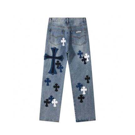 Chrome Hearts Blue Cross Patch Jeans