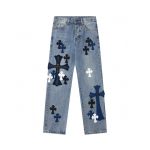Chrome Hearts Blue Cross Patch Jeans