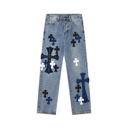 Chrome Hearts Blue Cross Patch Jeans
