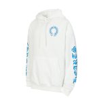 Chrome Hearts Blue Cross Pullover White Hoodie
