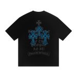 Chrome Hearts Blue Floral Cross T-Shirt Black