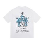 Chrome Hearts Blue Floral Cross T-Shirt White