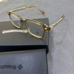 Chrome Hearts Brown Gold Cross Temple Glasses