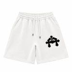 Chrome Hearts Cemetery Cross Logo White Sweat Shorts