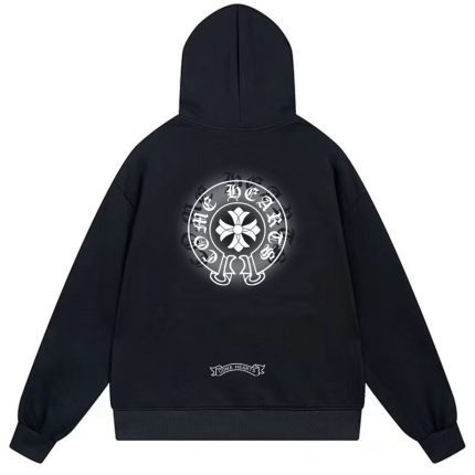 Chrome Hearts Classic Gothic Cross Back Print Black Hoodie