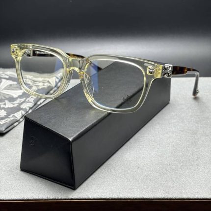 Chrome Hearts Clear Crystal Square Glasses