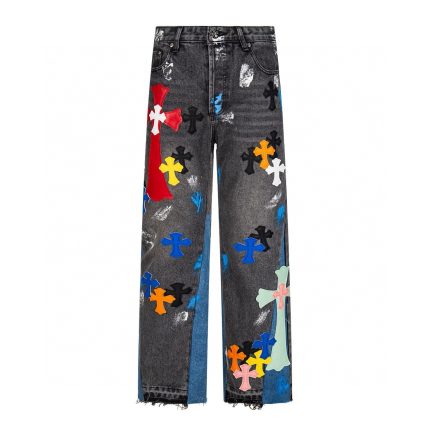 Chrome Hearts Color Cross Patch Jeans