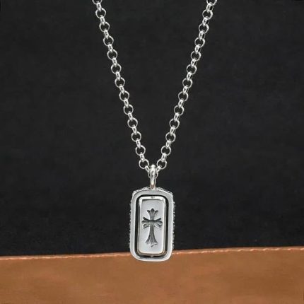 Chrome Hearts Cross Dog Tag Necklace