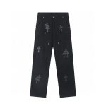 Chrome Hearts Cross Patch Black Jeans