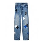 Chrome Hearts Cross Patch Blue Denim Jeans