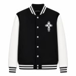 Chrome Hearts Cross Patch Varsity Jacket – BlackWhite